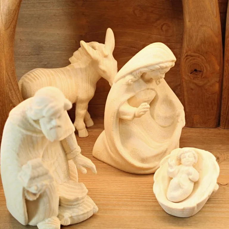 Palais du Rosaire Crèche en bois de 12 cm et 17 pièces^ Crèche | Statue En Bois