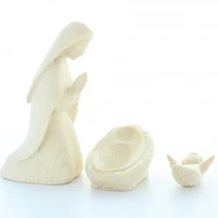 Palais du Rosaire Crèche en bois naturel 3 pièces 15cm^ Décoration De Noël | Crèche