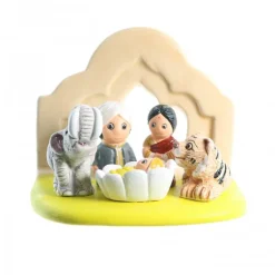 Palais du Rosaire Crèche Inde en céramique 8x7cm^ Crèche