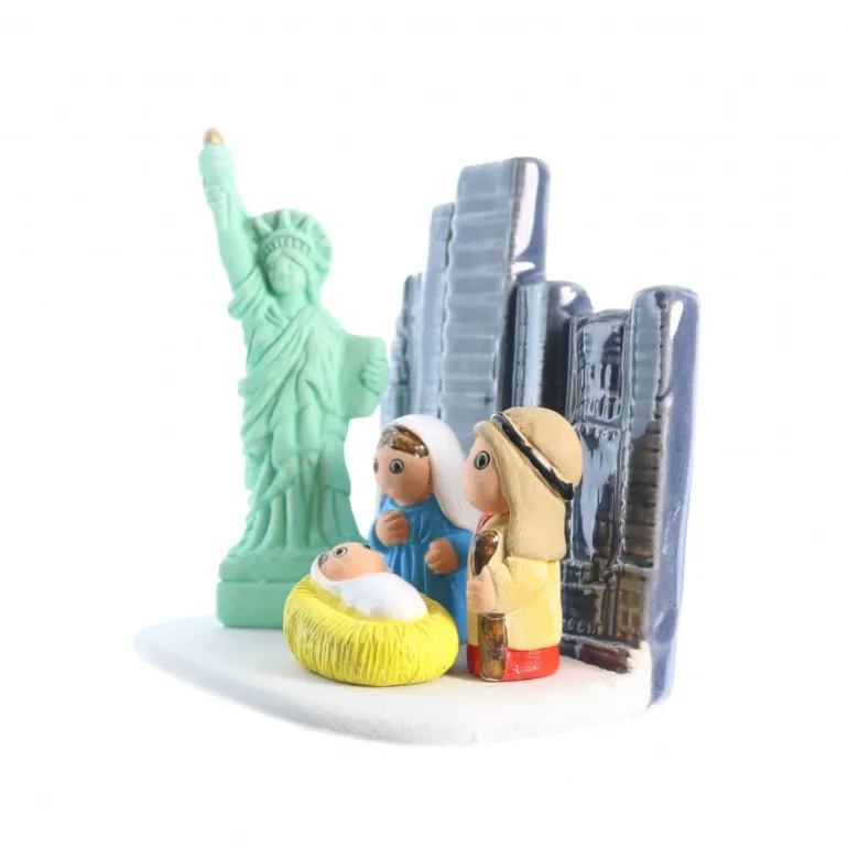 Palais du Rosaire Crèche New York en céramique 8x7cm^ Crèche