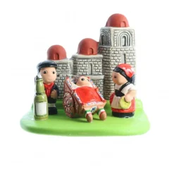 Palais du Rosaire Crèche Sicile en céramique 8x7cm^ Crèche
