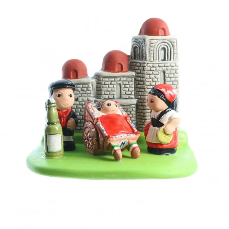 Palais du Rosaire Crèche Sicile en céramique 8x7cm^ Crèche