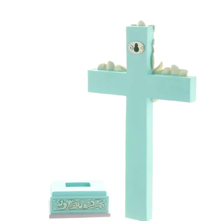 Palais du Rosaire Croix à poser avec des lys et une colombe de 18cm^ Pâques | Croix Religieuse