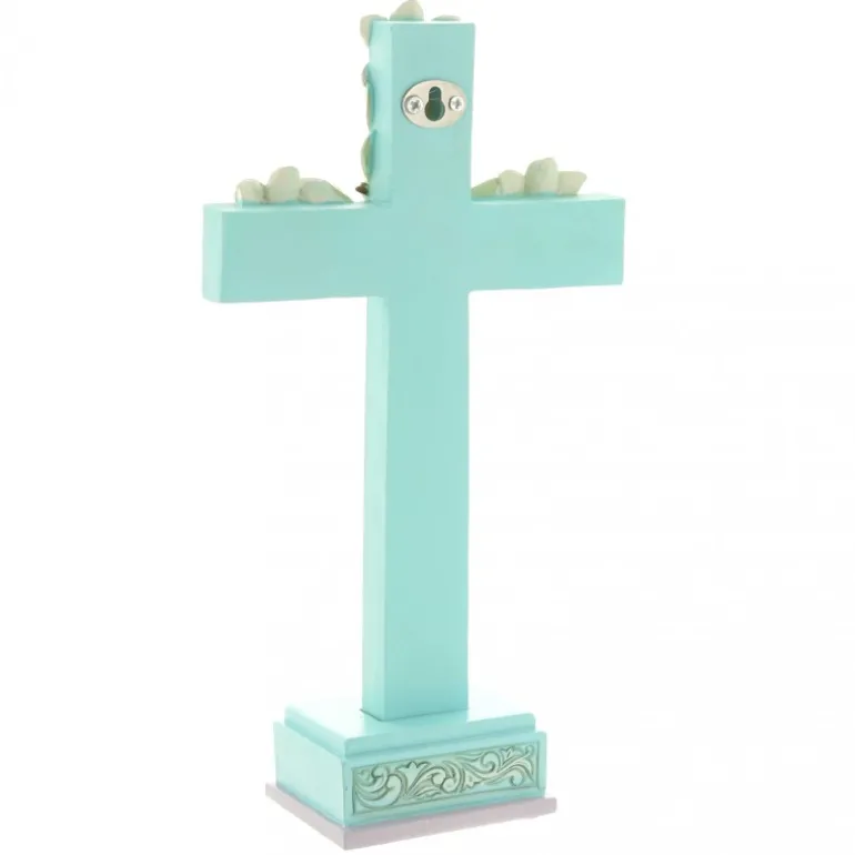 Palais du Rosaire Croix à poser avec des lys et une colombe de 18cm^ Pâques | Croix Religieuse