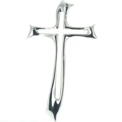Palais du Rosaire Croix ajourée argenté de 40 cm^ Crucifix Métal