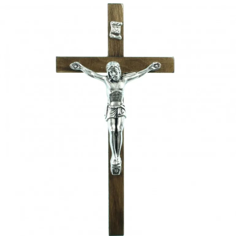 Palais du Rosaire Croix anneau en palissandre de 11cm^ Crucifix Bois
