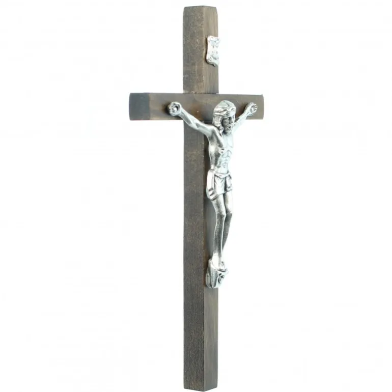 Palais du Rosaire Croix anneau en palissandre de 11cm^ Crucifix Bois