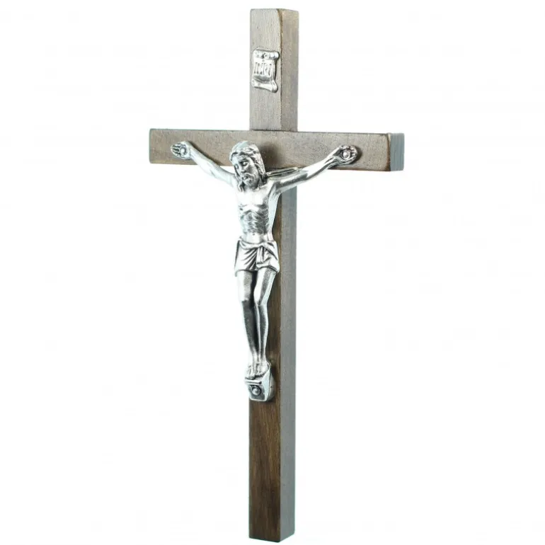 Palais du Rosaire Croix anneau en palissandre de 11cm^ Crucifix Bois