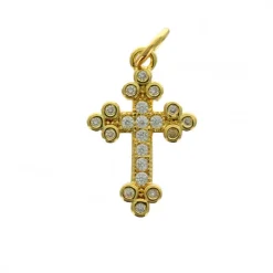 Palais du Rosaire Croix avec strass en métal doré 18mm^ Médaille Et Croix Métal