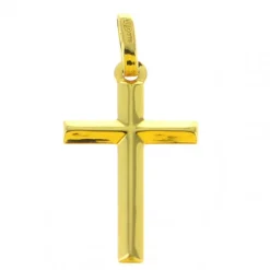 Palais du Rosaire Croix Chrétienne biseauté en Or 9 carats^ Croix En Pendentif | Médaille Et Croix Or