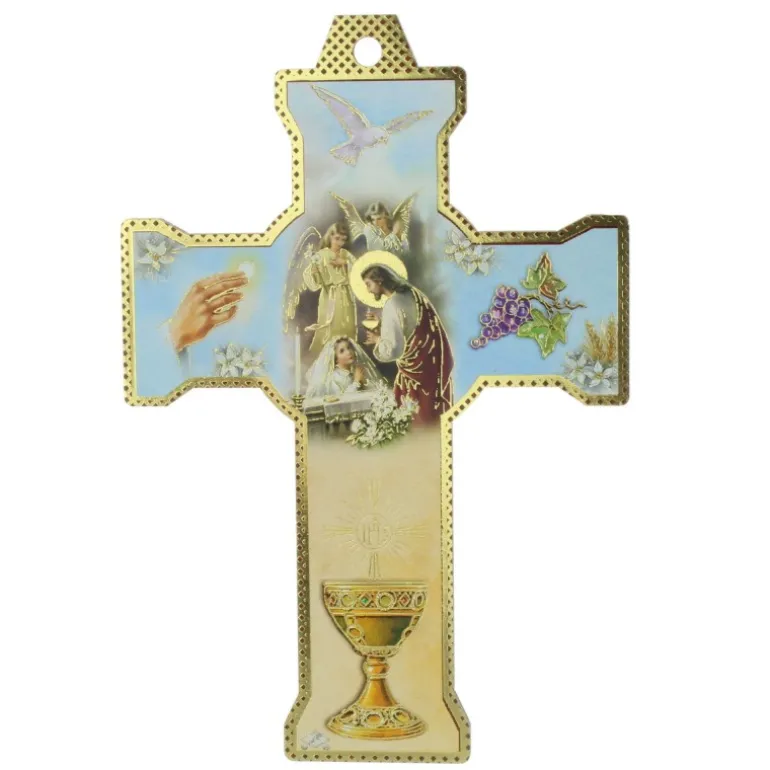 Palais du Rosaire Croix de communion pour fille avec un certificat souvenir^ Communion