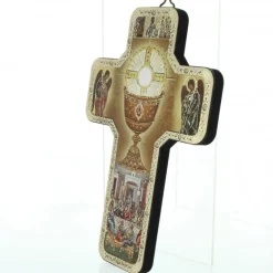 Palais du Rosaire Croix de Communion Style Byzantin en bois avec dorure^ Croix Religieuse