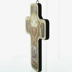 Palais du Rosaire Croix de Communion Style Byzantin en bois avec dorure^ Croix Religieuse