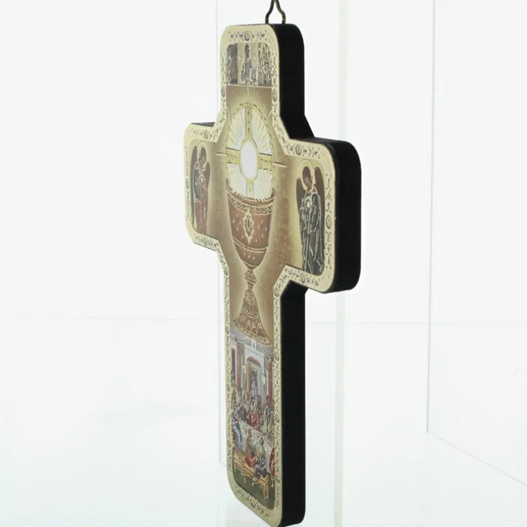 Palais du Rosaire Croix de Communion Style Byzantin en bois avec dorure^ Croix Religieuse