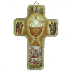Palais du Rosaire Croix de Communion Style Byzantin en bois avec dorure^ Croix Religieuse