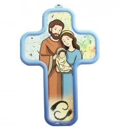 Palais du Rosaire Croix de la Sainte Famille pour enfant 9x14cm^ Croix Religieuse