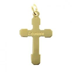 Palais du Rosaire Croix de Lourdes en plaqué or 70mm^ Croix En Pendentif | Médaille Et Croix Plaqué Or
