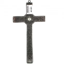 Palais du Rosaire Croix de Saint Michel en métal et fond rouge 10x18cm^ Médaille Et Croix Métal | Crucifix Métal