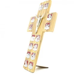 Palais du Rosaire Croix des 14 stations du chemin de croix en bois d'olivier 32cm^ Croix Religieuse