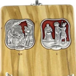 Palais du Rosaire Croix des 14 stations du chemin de croix en bois d'olivier 32cm^ Croix Religieuse