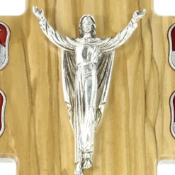 Palais du Rosaire Croix des 14 stations du chemin de croix en bois d'olivier 32cm^ Croix Religieuse