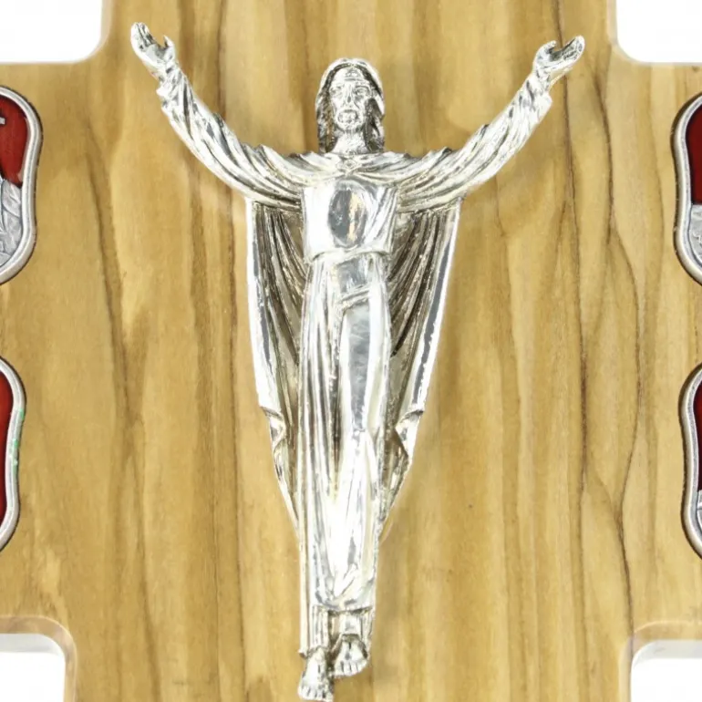 Palais du Rosaire Croix des 14 stations du chemin de croix en bois d'olivier 32cm^ Croix Religieuse