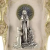 Palais du Rosaire Croix des 4 évangélistes avec l'apparition de Lourdes 30cm^ Croix Religieuse | Crucifix Résine
