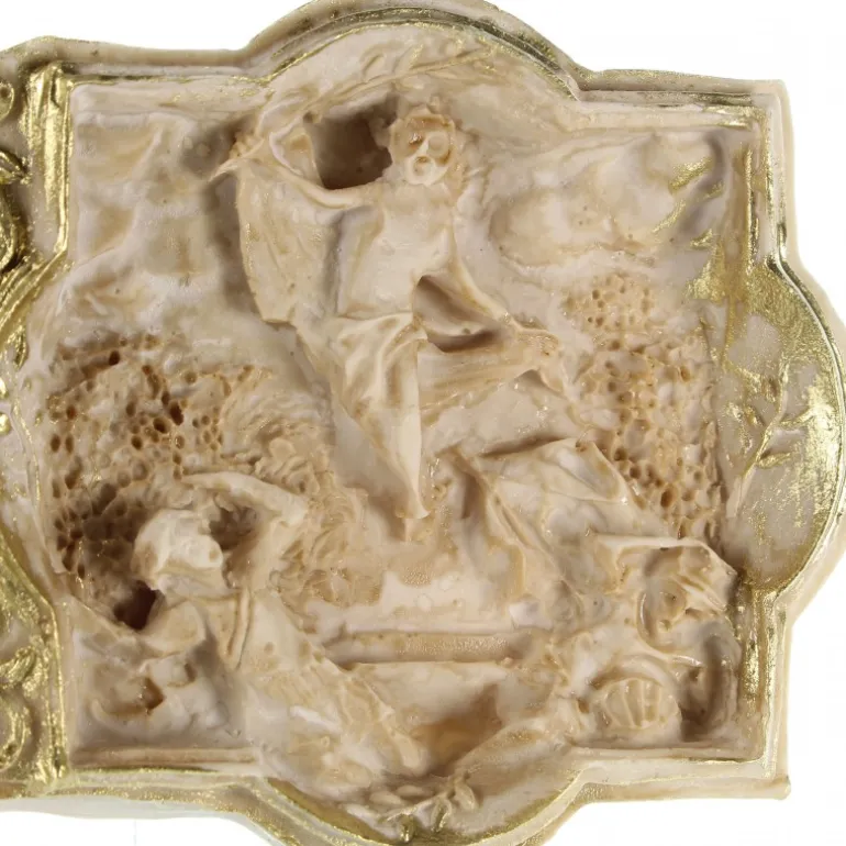 Palais du Rosaire Croix des 4 évangélistes avec l'apparition de Lourdes 30cm^ Croix Religieuse | Crucifix Résine