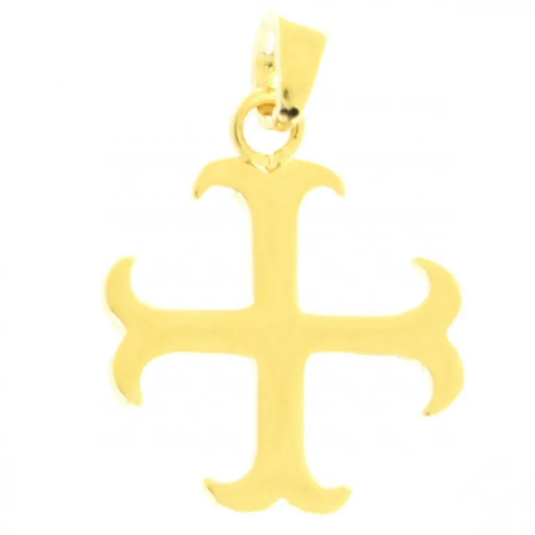 Palais du Rosaire Croix des Templiers en Pendentif en plaqué or^ Médaille Et Croix Plaqué Or