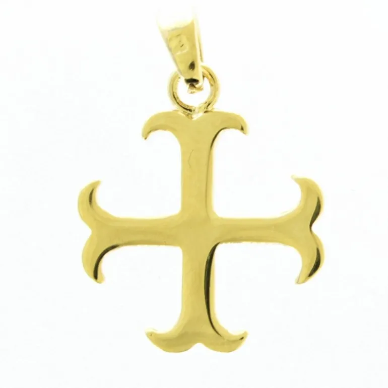 Palais du Rosaire Croix des Templiers en Pendentif en plaqué or^ Médaille Et Croix Plaqué Or