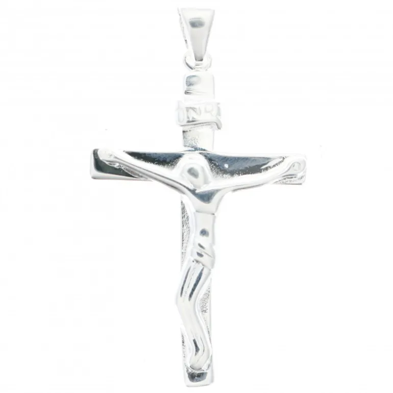 Palais du Rosaire Croix du Christ en argent^ Croix En Pendentif | Médaille Et Croix Argent