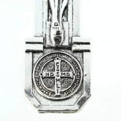 Palais du Rosaire Croix du Pardon en métal argenté 11x7cm avec livret francais et anglais^ Médaille Et Croix Métal | Croix Religieuse
