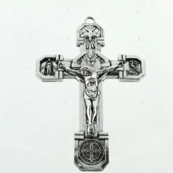 Palais du Rosaire Croix du Pardon en métal argenté 11x7cm avec livret francais et anglais^ Médaille Et Croix Métal | Croix Religieuse