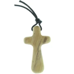 Palais du Rosaire Croix du réconfort en bois d'olivier de Jérusalem 8cm^ Croix Religieuse