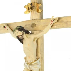 Palais du Rosaire Croix en bois avec Christ en résine^ Crucifix Résine | Crucifix Bois