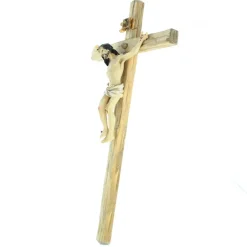 Palais du Rosaire Croix en bois avec Christ en résine^ Crucifix Résine | Crucifix Bois