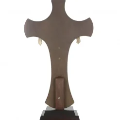 Palais du Rosaire Croix en bois avec un crucifix en résine colorée 50cm^ Crucifix Résine | Crucifix Bois