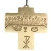 Palais du Rosaire Croix en Bronze avec représentation abstraite de la Cène 8cm^ Communion | Croix Religieuse