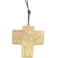 Palais du Rosaire Croix en Bronze avec représentation abstraite de la Cène 8cm^ Communion | Croix Religieuse