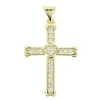 Palais du Rosaire Croix en métal doré avec strass en forme de coeur 2.3cm^ Médaille Et Croix Métal