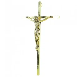 Palais du Rosaire Croix en métal doré de 20cm^ Crucifix Métal