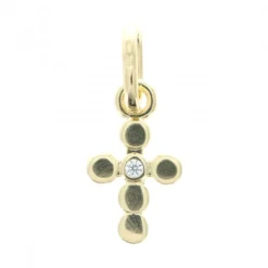 Palais du Rosaire Croix en plaqué or 40mm avec strass^ Croix En Pendentif | Médaille Et Croix Plaqué Or
