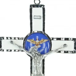 Palais du Rosaire Croix Esprit Saint avec sa boîte 10x18cm^ Crucifix Métal