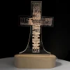 Palais du Rosaire Croix LED avec texte religieux^ Lampe | Croix Religieuse