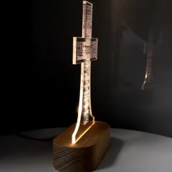 Palais du Rosaire Croix LED avec texte religieux^ Lampe | Croix Religieuse