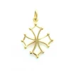Palais du Rosaire Croix Occitane en plaqué or 30mm^ Croix En Pendentif | Médaille Et Croix Plaqué Or
