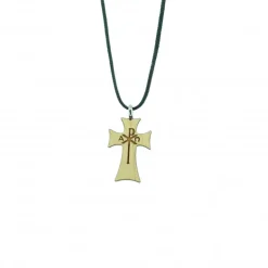 Palais du Rosaire Croix Pax en bois d'érable de 2,5cm avec cordon^ Collier Fantaisie | Croix En Pendentif