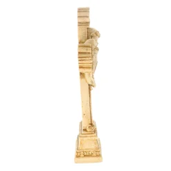 Palais du Rosaire Croix pied avec ange 21cm en pierre et resine beige^ Crucifix Résine