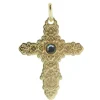 Palais du Rosaire Croix Plaquée Or style barroque avec un strass noir^ Croix En Pendentif | Médaille Et Croix Plaqué Or