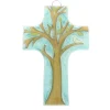 Palais du Rosaire Croix religieuse en verre illustrée d'un arbre de vie 8x12cm^ Croix Religieuse